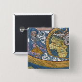 アンティーク世界地図クラウディウス・プトレミー, 1507 缶バッジ (正面&裏面)