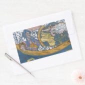 アンティーク世界地図クラウディウス・プトレミー, 1507 長方形シール (封筒)