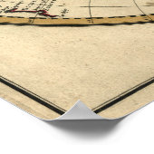 アンティーク世界地図バイギョウメドゥルイスル， 1720 ポスター (角)