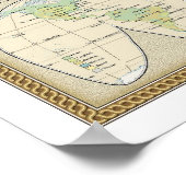 アンティーク世界地図ポスタープリント ポスター (角)