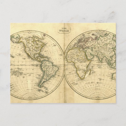 アンティーク世界地図ポストカード ポストカード (正面)