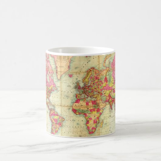 アンティーク世界地図ヴィンテージ図 コーヒーマグカップ (中央)