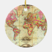 アンティーク世界地図ヴィンテージ図 セラミックオーナメント (裏面)