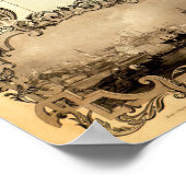 アンティーク世界地図ヴィンテージ図 ポスター (角)