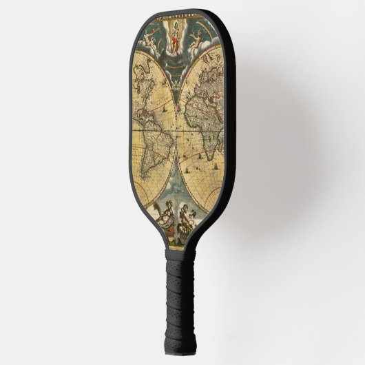 アンティーク世界地図動揺して#2 ピックルボールラケット (左)