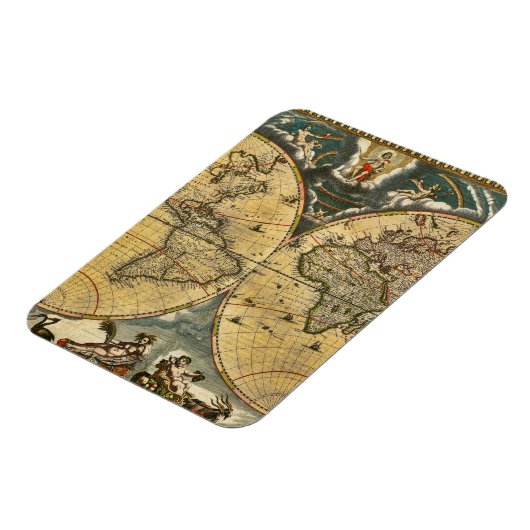 アンティーク世界地図動揺して#2 マグネット (左側)