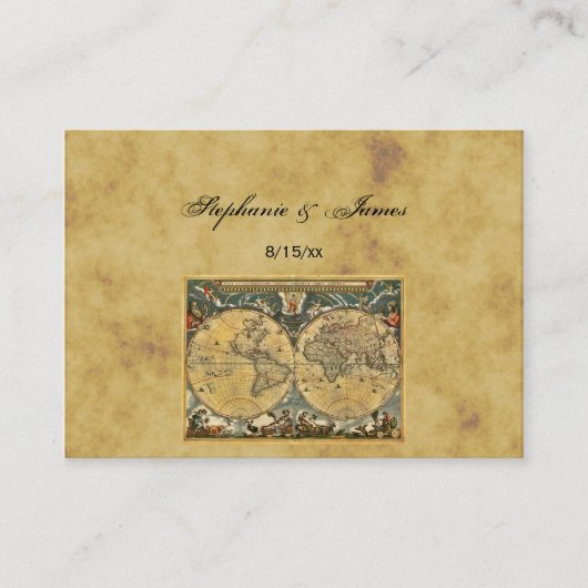 アンティーク世界地図動揺して#2A護衛カード プレイスカード (正面)