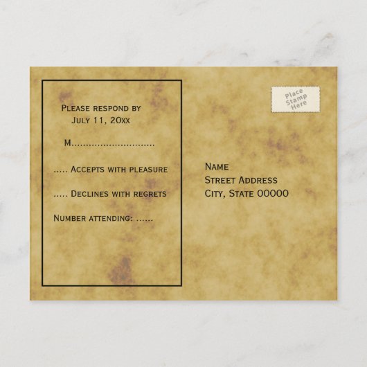 アンティーク世界地図動揺して(BG RSVP) インビテーションポストカード (裏面)