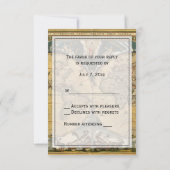 アンティーク世界地図動揺して(BG RSVP) 出欠カード (裏面)