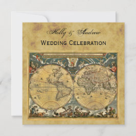 アンティーク世界地図動揺して(BG SQ結婚) 招待状