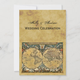 アンティーク世界地図動揺して(BG V結婚) 招待状