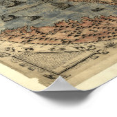 アンティーク世界地図1565年現在 ポスター (角)