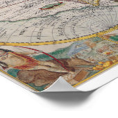 アンティーク世界地図1594 ポスター (角)