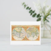 アンティーク世界地図1637はがき ポストカード (スタンド正面)