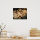 アンティーク世界地図2 ポスター (キッチン)