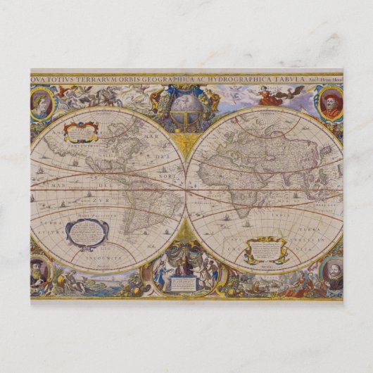 アンティーク世界地図2 ポストカード (正面)