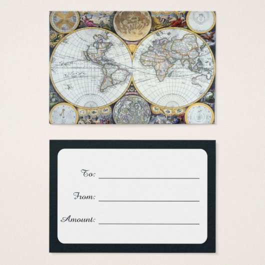 アンティーク世界地図，アトラス・マリティムスby John Seller (正面&裏面)