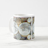 アンティーク世界地図，アトラス・マリティムスby John Seller コーヒーマグカップ (正面左)