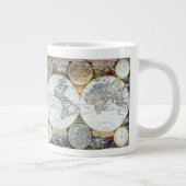 アンティーク世界地図，アトラス・マリティムスby John Seller ジャンボコーヒーマグカップ (右)