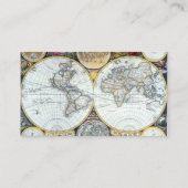 アンティーク世界地図,アトラス・マリティムスby John Seller 名刺 (裏面)