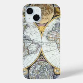 アンティーク世界地図,アトラス・マリティムスby John Seller iPhone 15ケース