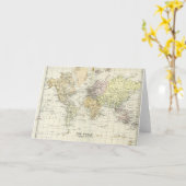 アンティーク世界地図 カード (黄色い花)
