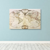 アンティーク世界地図 キャンバスプリント (インサイチュ (ウッドフロア))