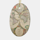アンティーク世界地図 セラミックオーナメント (左)
