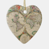 アンティーク世界地図 セラミックオーナメント (右)