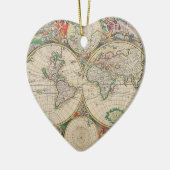 アンティーク世界地図 セラミックオーナメント (左)