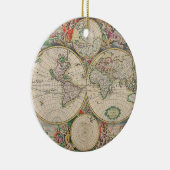 アンティーク世界地図 セラミックオーナメント (右)