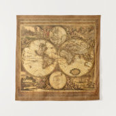 アンティーク世界地図 タペストリー (正面)