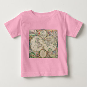 アンティーク世界地図 ベビーTシャツ
