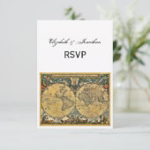 アンティーク世界地図、ホワイトBG RSVP (スタンド正面)