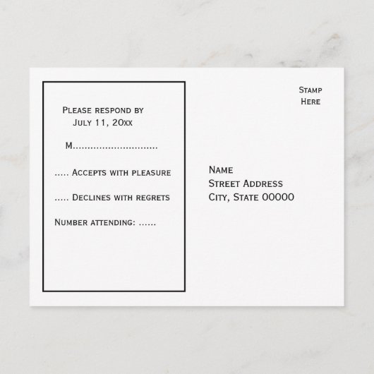 アンティーク世界地図、ホワイトBG RSVP インビテーションポストカード (裏面)