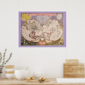 アンティーク世界地図 ポスター (キッチン)