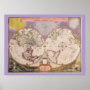 アンティーク世界地図 ポスター