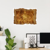 アンティーク世界地図 ポスター (ホームオフィス)