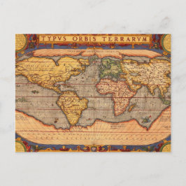 アンティーク世界地図 ポストカード