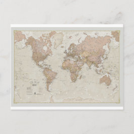 アンティーク世界地図 ポストカード
