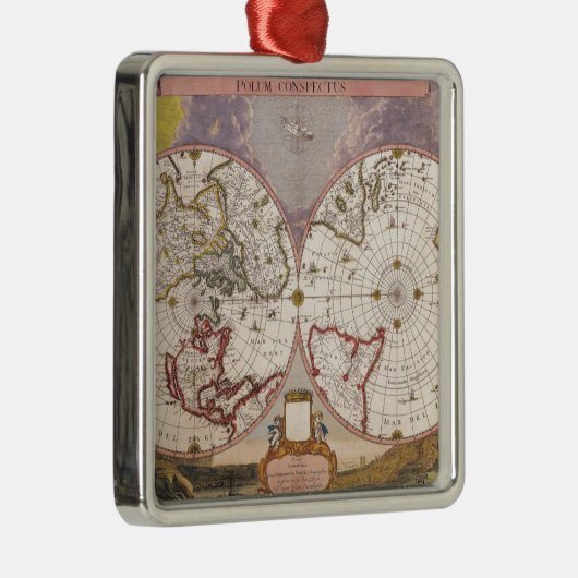 アンティーク世界地図 メタルオーナメント (右)