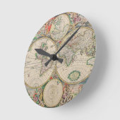 アンティーク世界地図 ラウンド壁時計 (傾斜)