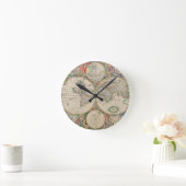 アンティーク世界地図 ラウンド壁時計 (ホーム)