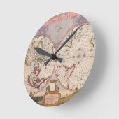 アンティーク世界地図 ラウンド壁時計 (傾斜)