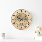 アンティーク世界地図 ラージ壁時計 (ホーム)