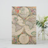アンティーク世界地図 便箋 (スタンド正面)