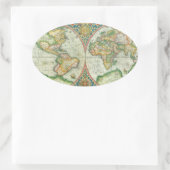 アンティーク世界地図 楕円形シール (バッグ)