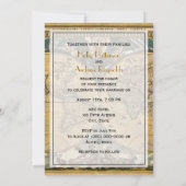 アンティーク世界地図、白結婚BG V 招待状 (裏面)