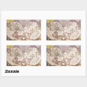 アンティーク世界地図 長方形シール (シート)