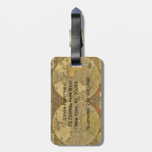 アンティーク世界地図#2 ラゲッジタグ (裏面縦)